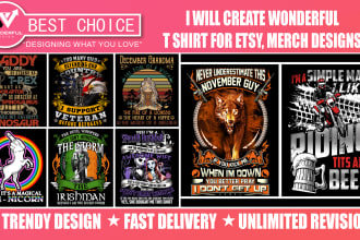 create wonderful t shirt for etsy, merch design