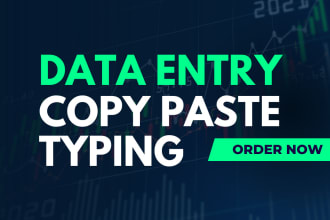 do data entry, web research, copy paste for your business