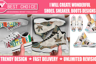 create wonderful shoes, sneaker, boot design