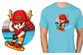design cute kawaii cartoon manga  illustration style for your t shirt