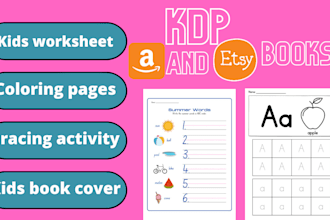 design kids activity book,kids worksheets and coloring pages