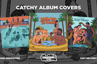 make cartoon cover art for album, single, ep
