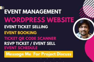 design, develop event listing website,event ticket selling website