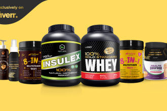 supplement label design, cbd product bottle label packaging design
