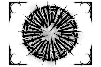 create calligraffiti mandala or graffiti dark lettering
