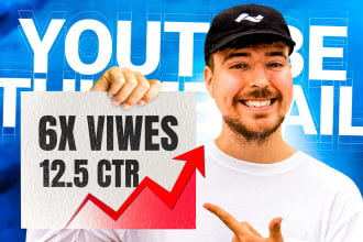 design a mind blowing youtube thumbnail for you