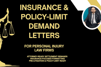 write insurance and policy limit demand letters for personal injury law firm