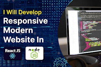 develop a responsive and modern website in react js node js
