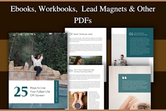 design unique pdf lead magnet, ebook ,workbook, and guides
