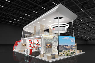 design magnificent exhibition stand, stall, kiosk or 3d trade show booth