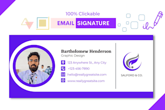 design a professional clickable HTML email signature