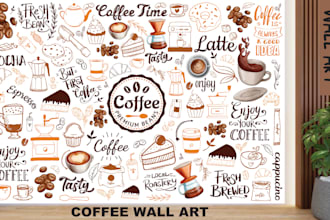 draw creative mural, doodle wall art for home, office and restaurant