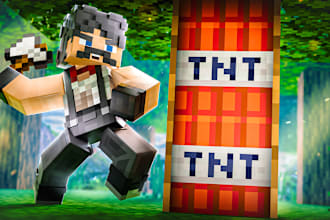 make cinematic minecraft thumbnail, art