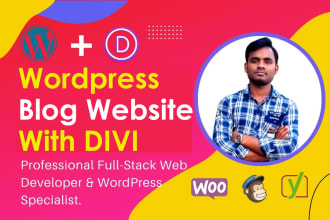 develop a blog or news wordpress website with divi