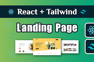 build a responsive react landing page with tailwindcss