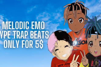 produce custom 20 to 100 melodic emo type trap beats