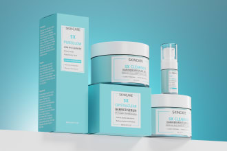 do cosmetic packaging design, bottle label design, box