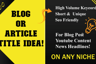 generate 100 unique blog or article title ideas