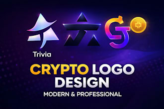 design modern minimalist crypto token coin logo and startup tech app icon