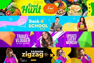 design youtube banner,facebook cover,social media header