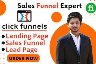 design clickfunnels sales funnel, landing page as a expert