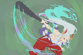 draw outstanding flat color illustration