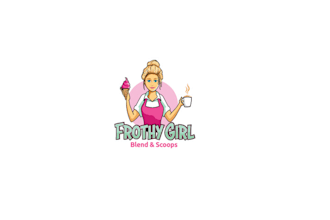 do creative frothy girl logo for you