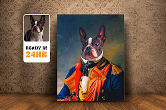 create a custom royal pet portrait