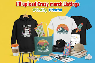 upload print on demand products on printify, printful