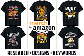 create merch by amazon t shirts designs research listing