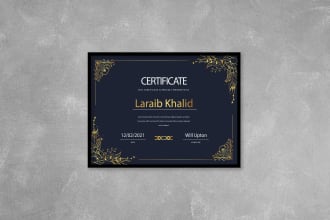 professional certificate design or gift certificate