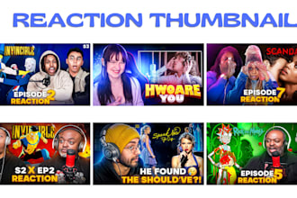 do amazing reaction thumbnail for you in 5 hours