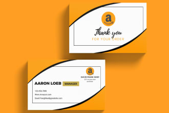design amazon thank you card and product insert