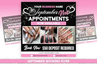 design spa, hair, lash, skin care, salon price list flyer