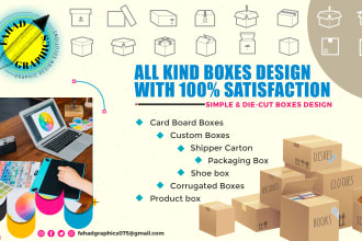 do corrugated, cardboard,carton,shoe box, shipper boxes design, keyline provided
