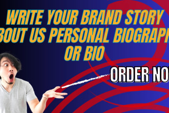 write your brand story about us personal biography or bio