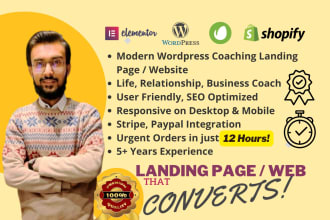 build life coaching or consulting or speaker premium cheap website on elementor