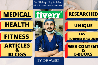 write medical, health, and fitness articles as a doctor