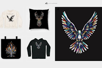create a premium custom merchandise illustration