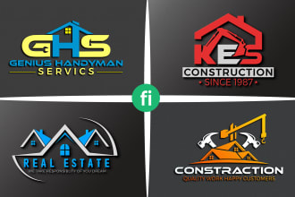 design real estate, property, construction, and mortgage logo