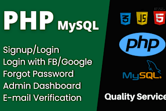 create login, registration and forgot password system in PHP