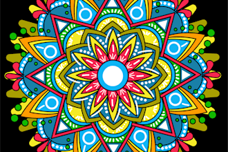 do colorful geometric mandala for logo design in 24 hours