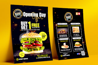 design food flyer, restarunt social media post or leaflet