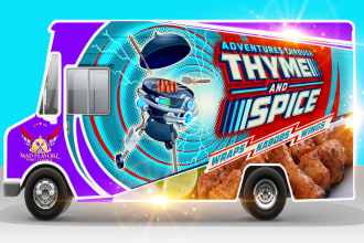 create trailer, stylish food,camper or caravan wrap design