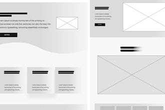 create wireframes of website or mobile app ui ux design