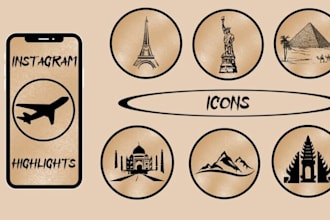 design attractive,unique and awesome instagram highlight story cover , icon