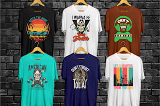 do a custom t shirt and typography t shirt design