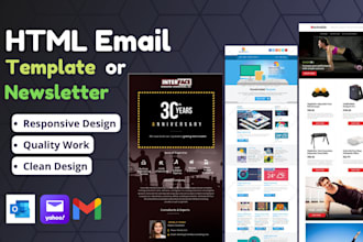 design responsive HTML email template or newsletter within 8 hours