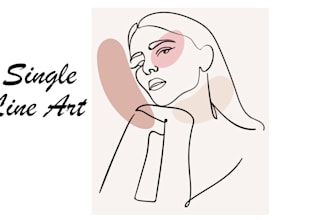 draw unique one line art, minimalist line art, vector line art illustration