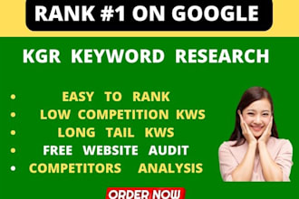 do profitable  best kgr keyword research and competitor analysis to rank fast